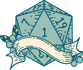 natural one d20 dice roll illustration