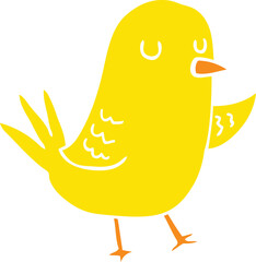 flat color style cartoon bird