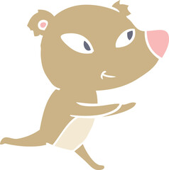 cute flat color style cartoon bear