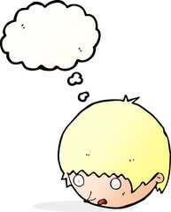cartoon shocked face with thought bubble