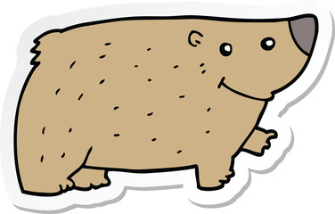 sticker of a cartoon bear