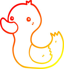 warm gradient line drawing cartoon duck