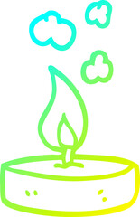 cold gradient line drawing cartoon small candle