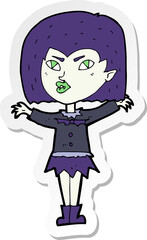 sticker of a cartoon vampire girl