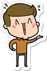 Fototapeta premium sticker of a cartoon excited man