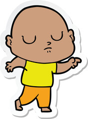 Obraz premium sticker of a cartoon bald man