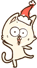 Christmas Cat Chalk Drawing