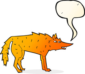 cartoon fox with speech bubble