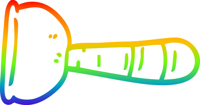 recommend clip art: rainbow gradient line drawing cartoon toilet plunger