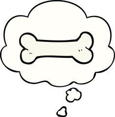 cartoon bone and thought bubble