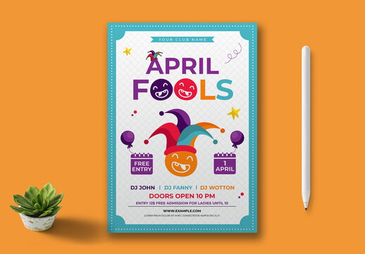 April Fools Flyer Design Layout Template