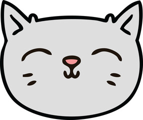 quirky hand drawn cartoon cat face