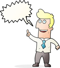 speech bubble cartoon businessman pointing