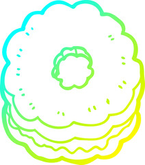 cold gradient line drawing cartoon biscuit