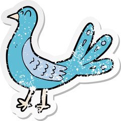 retro distressed sticker of a cartoon bird