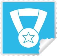 square peeling sticker cartoon gold medal