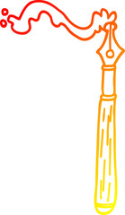 warm gradient line drawing cartoon ink pen