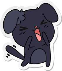 sticker cartoon of cute kawaii dog