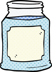 cartoon doodle candle in jar