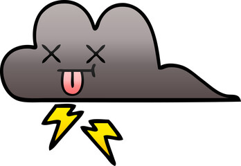 gradient shaded cartoon storm cloud