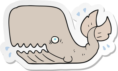 sticker of a cartoon angry whale