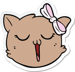 sticker of a cartoon cat face