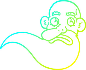 cold gradient line drawing cartoon grumpy old man