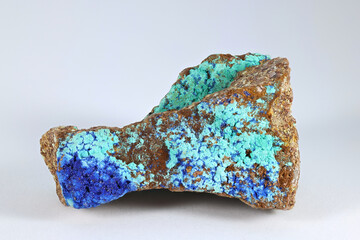Azurite is a soft, deep-blue copper carbonate mineral, also known as chessylite, known as blue...