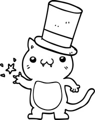 cartoon cat wearing top hat