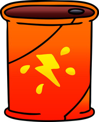 quirky gradient shaded cartoon cola can