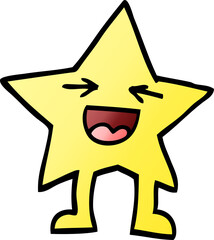 vector gradient illustration cartoon laughing star character