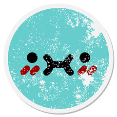 cute shy face circular sticker