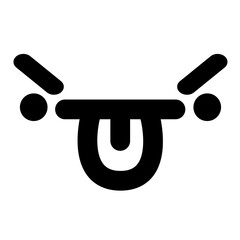 angry face sticking out tongue icon