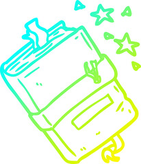 cold gradient line drawing witch's book of spells