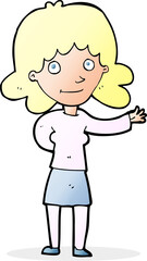 cartoon friendly woman