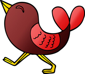 cartoon doodle red bird