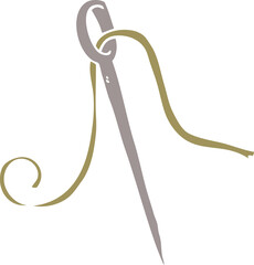 cartoon doodle needle and thread