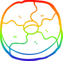 rainbow gradient line drawing cartoon biscuit