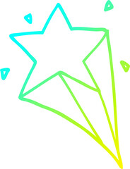 cold gradient line drawing cartoon star