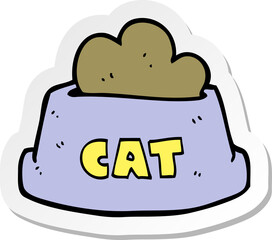 sticker of a cartoon cat food