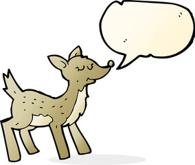 cute cartoon deer with speech bubble