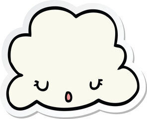sticker of a cute cartoon cloud
