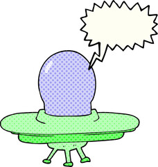 comic book speech bubble cartoon flying saucer