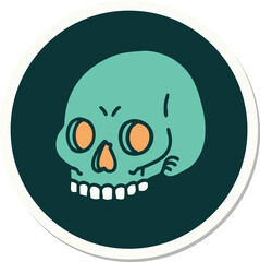 tattoo style sticker of a skull