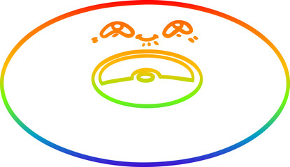 rainbow gradient line drawing cartoon old vinyl record