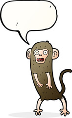 cartoon crazy monkey with speech bubble