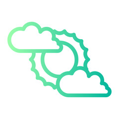 clouds and sun gradient icon