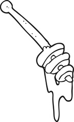 black and white cartoon honey dipper
