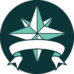 icon with banner of a star