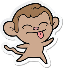 Obraz premium sticker of a funny cartoon monkey